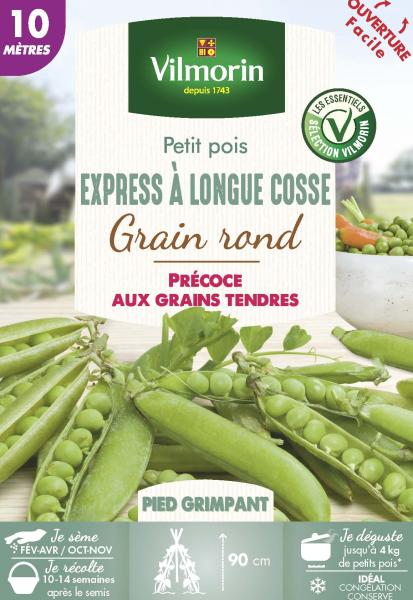 Légumes Secs - Pois Grimpant à Grain Rond Express à Longue Cosse - 10 m - PACKAGING_RECTO